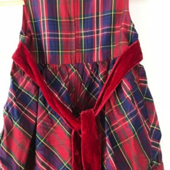 GYMBOREE Girls Size 5 Red Blue Yellow Green Plaid Fancy Party Dress - Picture 4 of 4